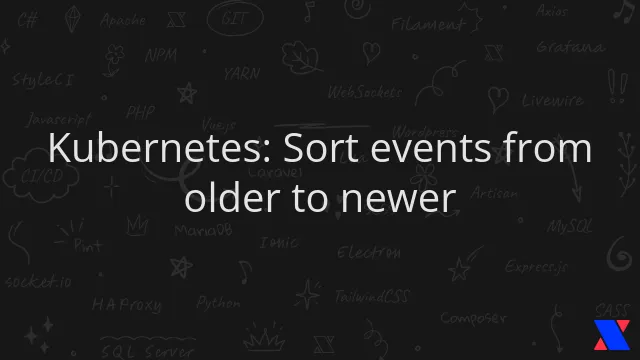 Kubernetes: Sort events from older to newer