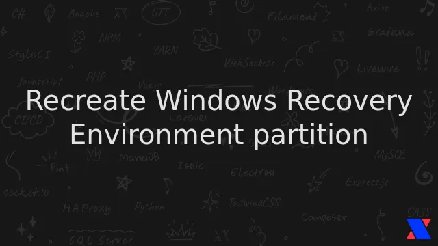 Recreate Windows Recovery Environment partition